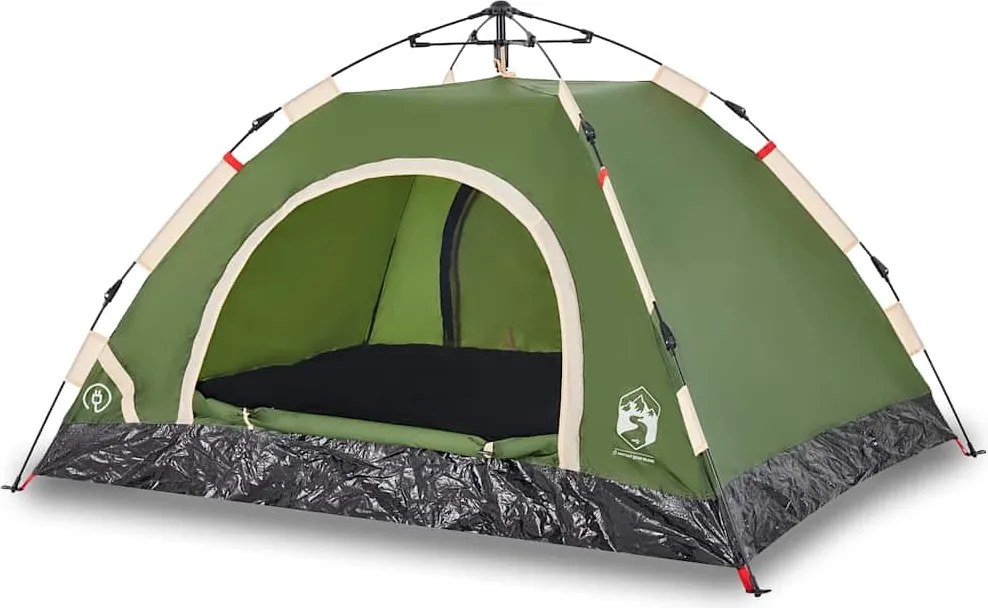 vidaXL Cort de camping pentru 2 persoane, setare rapidă, verde