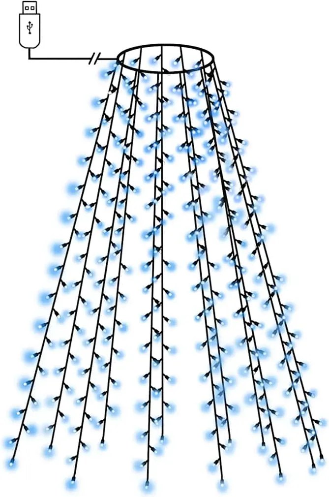 vidaXL Instalație brad de Crăciun cu 180 LED-uri albastru 180 cm
