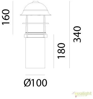 Stalp de exterior, inaltime 34cm cu protectie IP44, Garden 245.42.OR