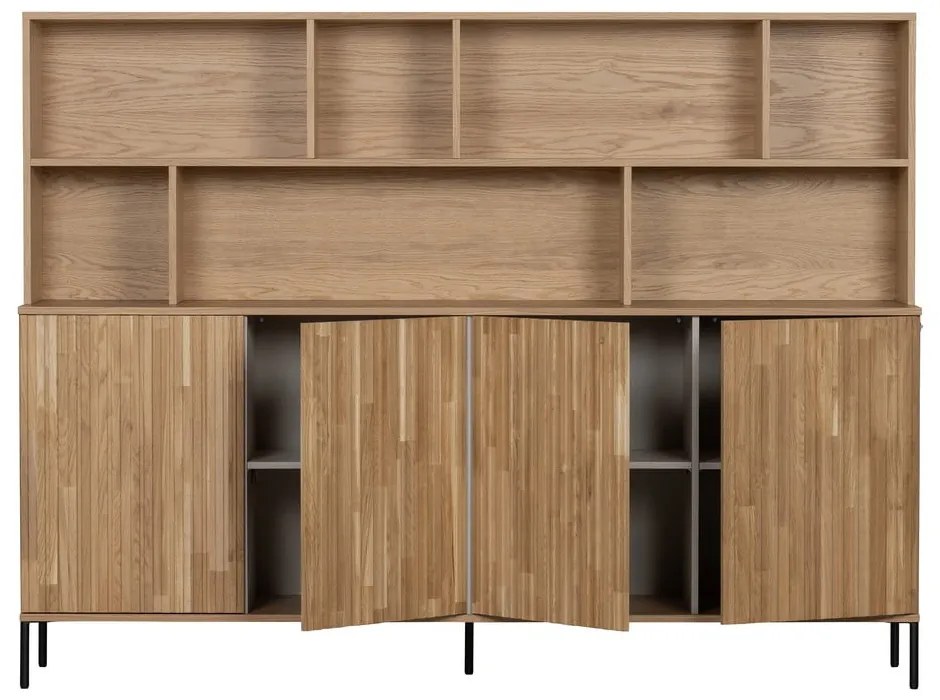 Bibliotecă din lemn de stejar 200x150 cm Gravure – WOOOD
