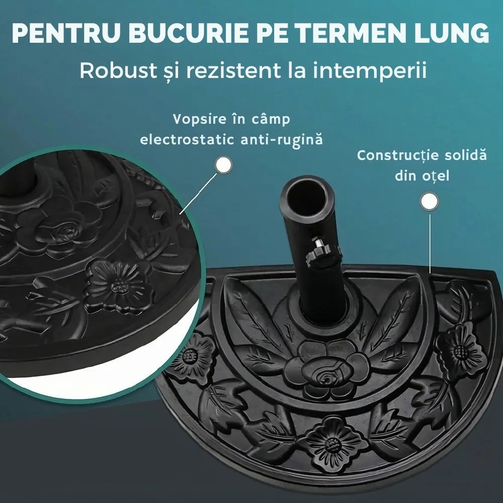 Suport pentru umbrelă SUMMER, semicircular, negru Deuba