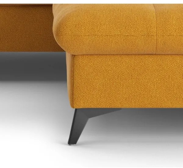 Canapea colțar extensibilă în L MARANO, dreapta, portocalie