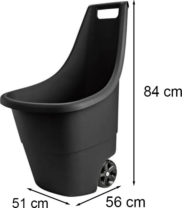 Roabă de grădină din plastic Easy Go Breeze, 50 l, neagră