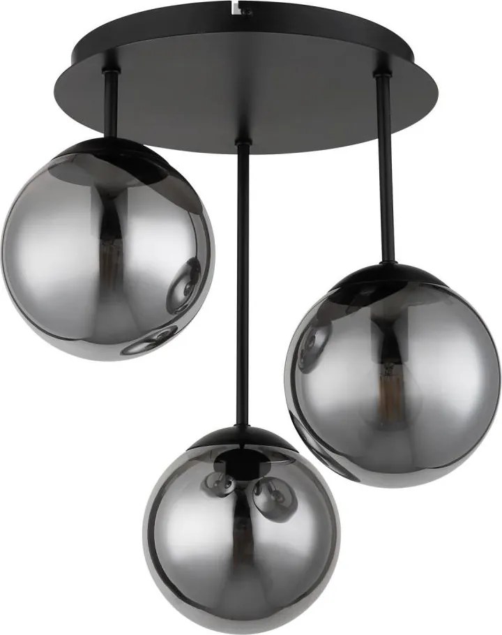 Globo 47441-3S - Lustru aplicat HARMON 3xE14/25W/230V negru