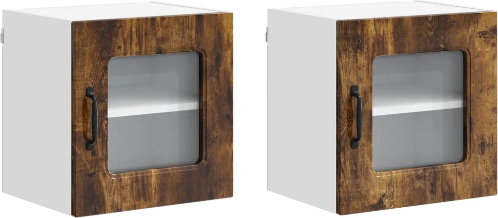 vidaXL Dulap de bucătărie Kalmar 2 pcs Stejar fumuriu 40 x 31 x 40 cm