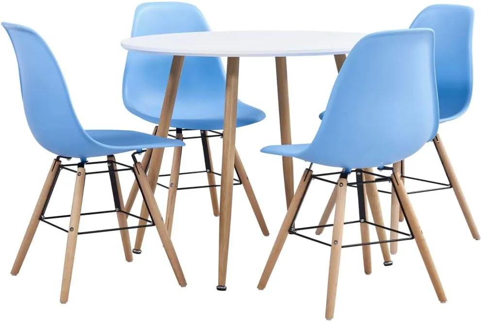 Set de mobilier bucatarie, 5 piese, albastru, material plastic