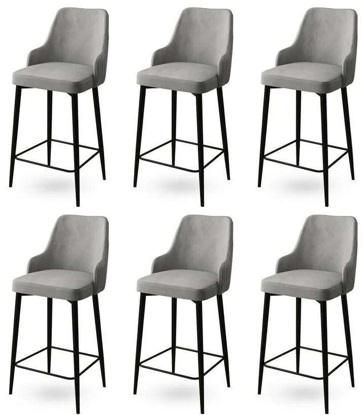Set de scaune de bar Enox Grey, 6 buc., 6 buc.