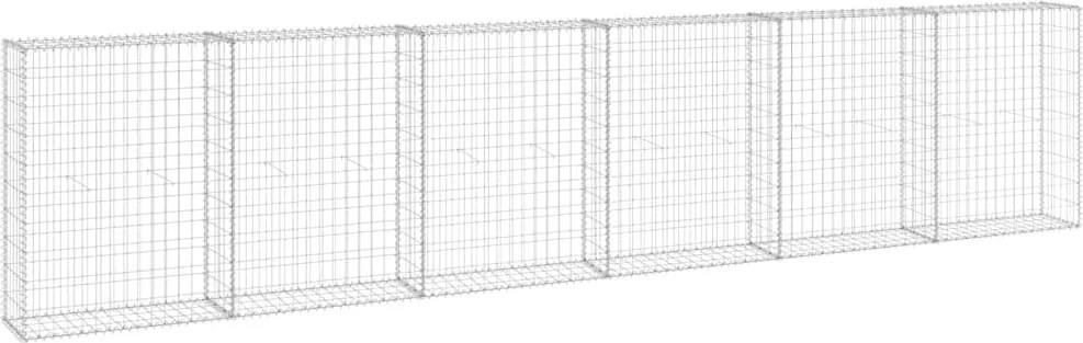 vidaXL Perete gabion cu capace, 300 x 30 x 100 cm, oțel galvanizat