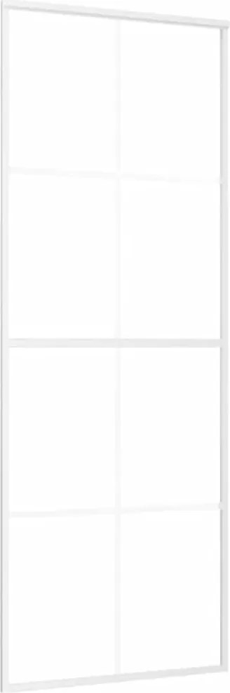 vidaXL Ușă glisantă, alb, 76x205 cm, sticlă ESG și aluminiu
