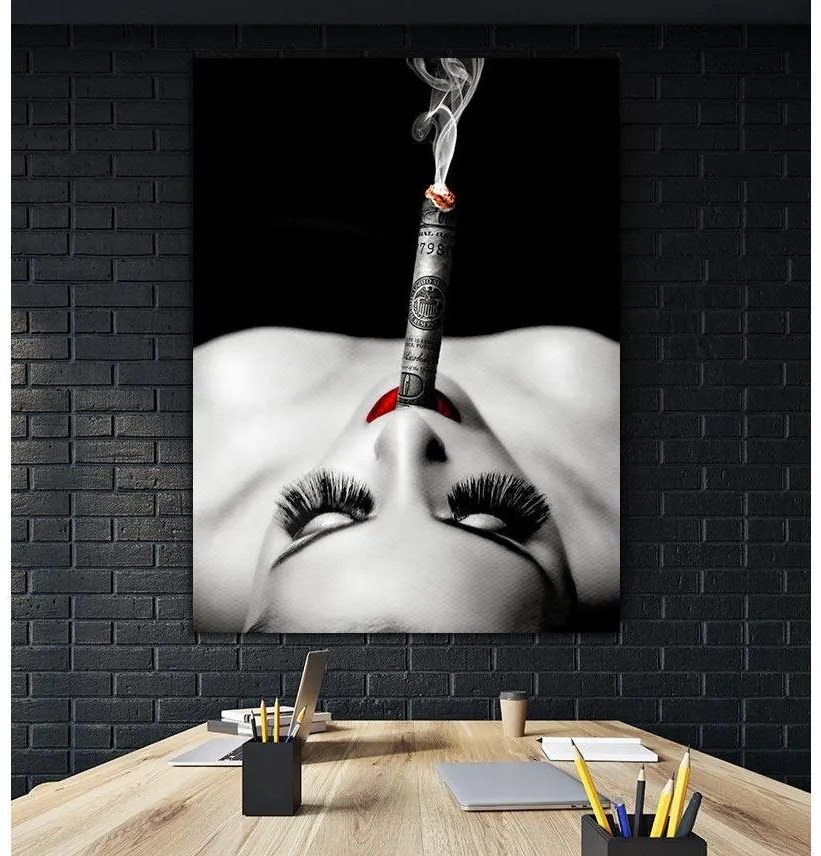Tablou canvas Smoking Money 120x80 cm