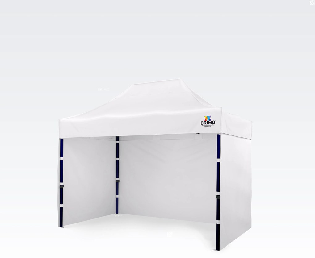 Stand rapid de descompunere 2x3m (3 pereți): Rezistență din oțel pentru comercianți - cu 3 pereți - Alb