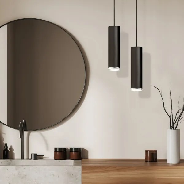 TURYN Lustră LED RGBW dimabilă pentru baie, suspendată pe cablu, 1xGU10/4,8W/230V IP44, neagră