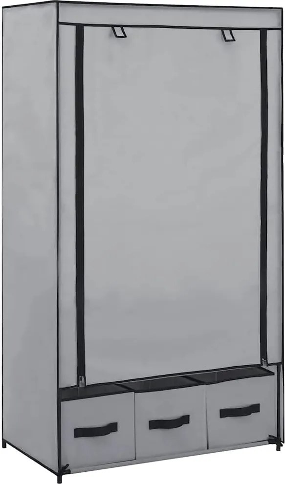 vidaXL Șifonier, gri, 87 x 49 x 159 cm, material textil