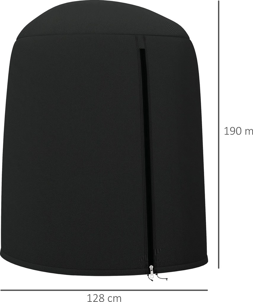 Outsunny Husă de protecție pentru fotoliu suspendat, impermeabilă, rezistentă la praf, poliester, Ø128 x 190 cm, Negru | Aosom Romania