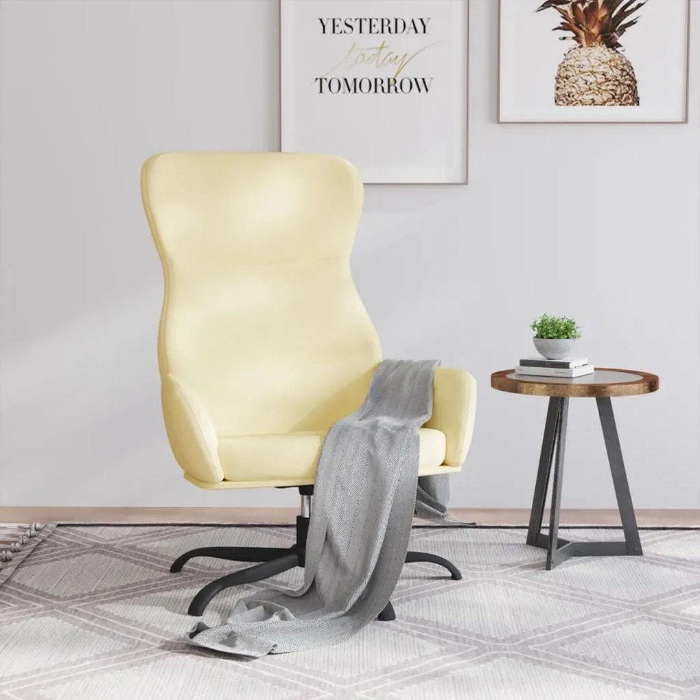 341085 vidaXL Scaun de relaxare, crem, piele ecologică