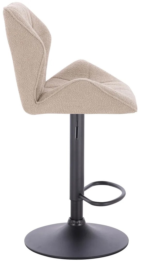 HR212W Scaun Latte Boucle cu Bază Neagră