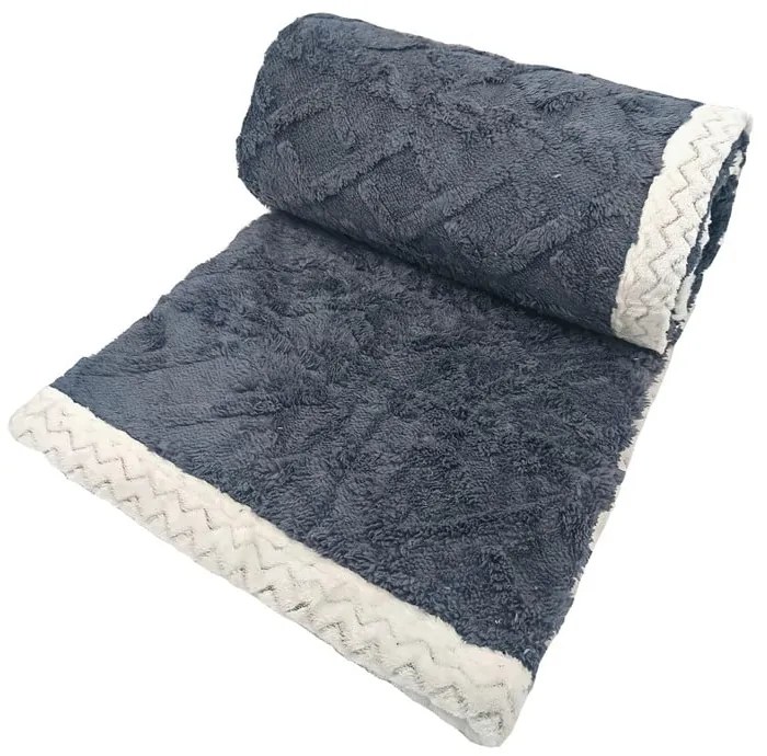 Pătură gri din sherpa 150x200 cm Island – My House