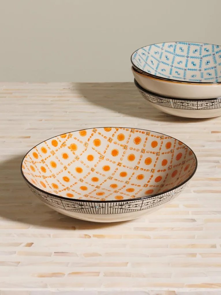Set 4 farfurii adânci din ceramică, model asortat, Rhapsody, Ø19 cm