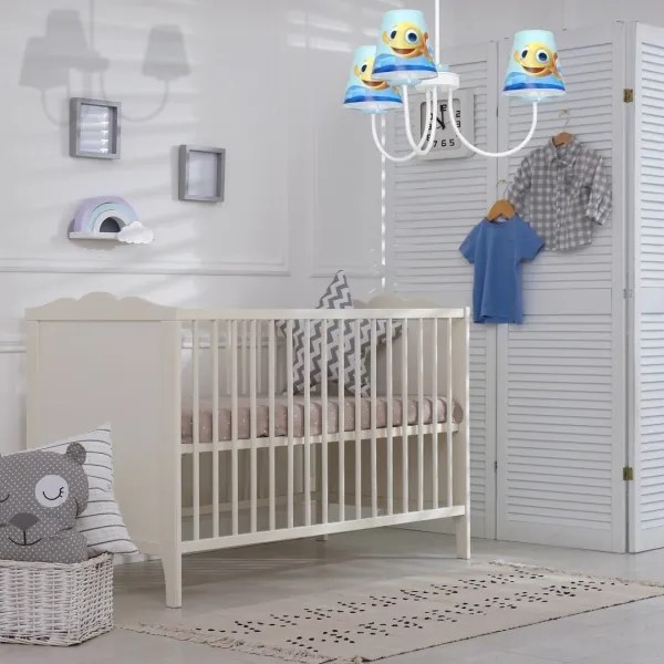 Lustră pe tijă pentru copii FISH 3xE14/40W/230V