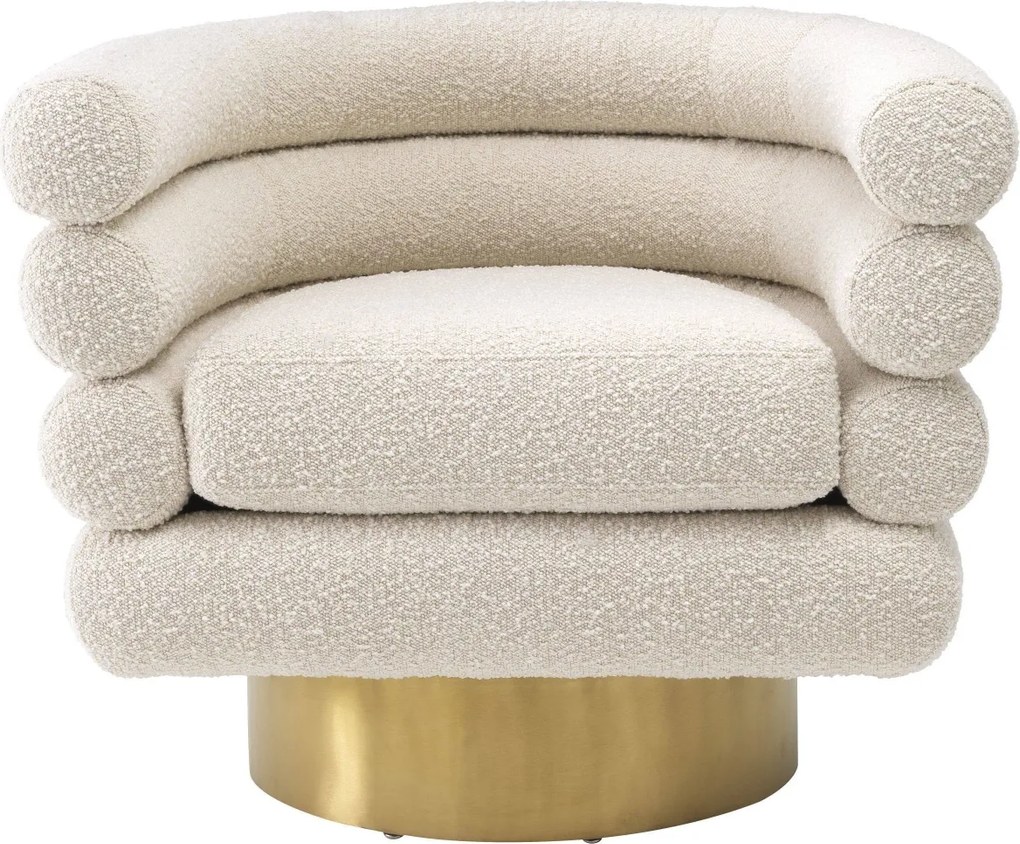Fotoliu pivotant design elegant LUX Maguire, boucle crem 113939 HZ