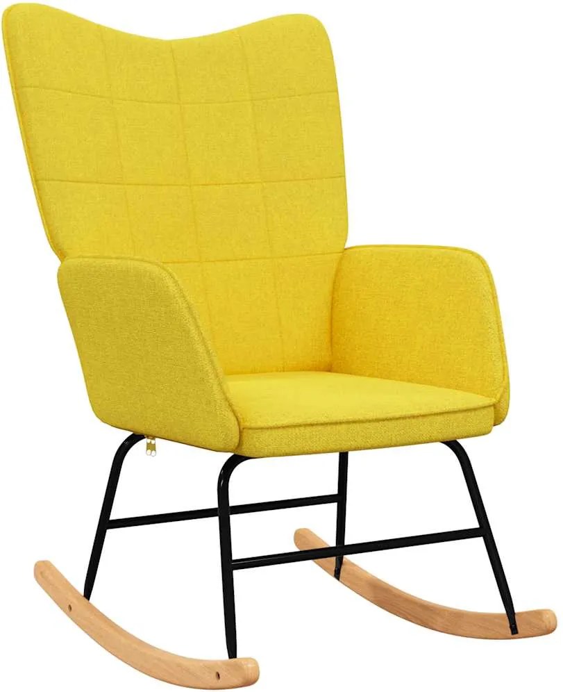 vidaXL Scaun balansoar, galben muștar, material textil