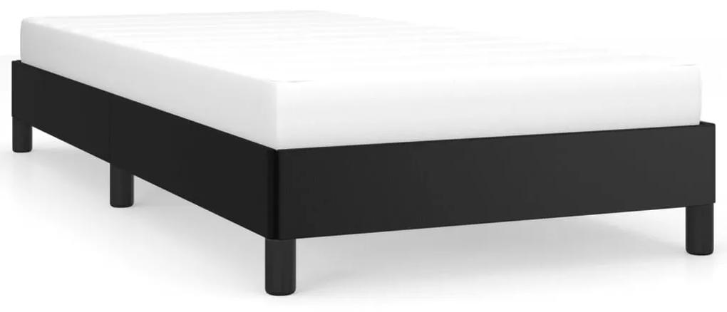 Cadru de pat, negru, 80x200 cm, piele ecologica Negru, 25 cm, 80 x 200 cm