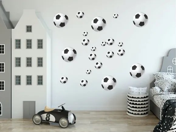 Autocolant de perete pentru băieți Mingi de fotbal 60 x 120 cm