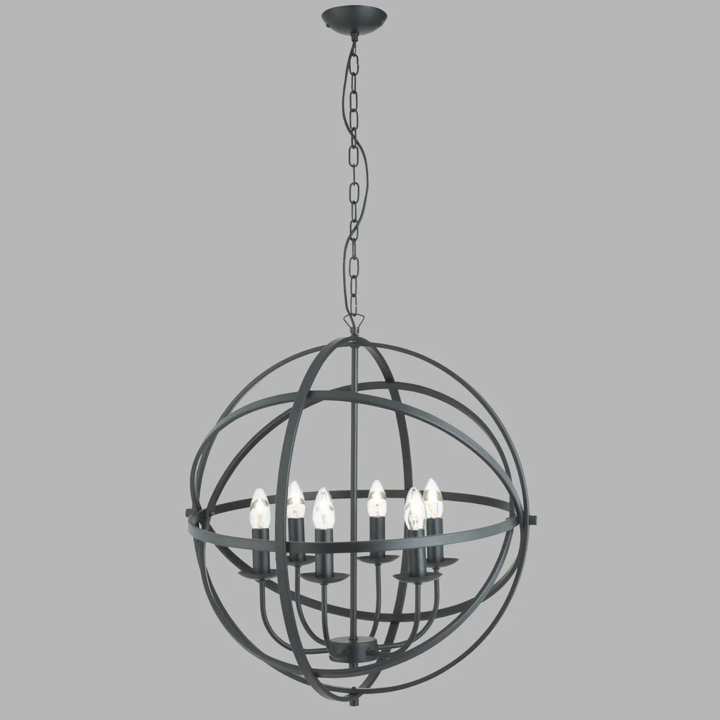 Lustra suspendata stil traditional Orbit negru 2476-6BK SRT