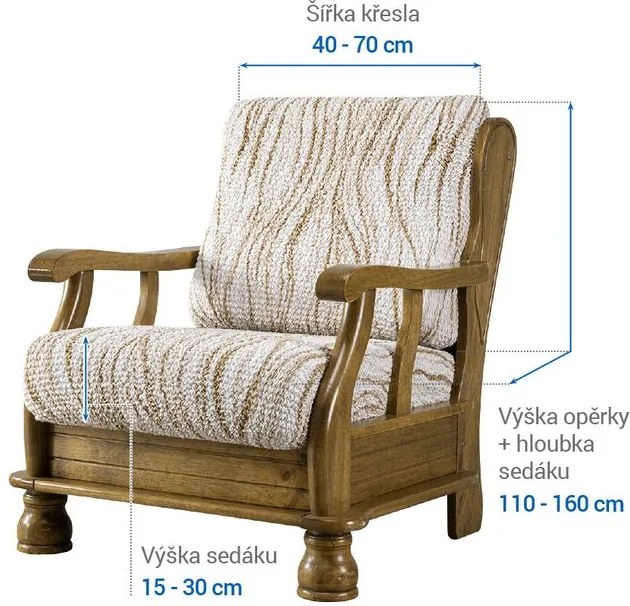 Gaico Huse bielastice UNIVERSO NOU bej cu dungi fotoliu cu manere de lemn (l. 40 - 70 cm)