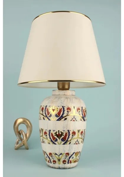 Lampă de masă RAMZES 1xE27/40W/230V crem/auriu