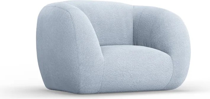 Fotoliu albastru deschis cu tapițerie din stofă bouclé Essen – Cosmopolitan Design