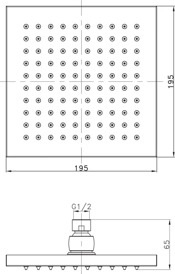 Cap de duș auriu din alamă – Sapho