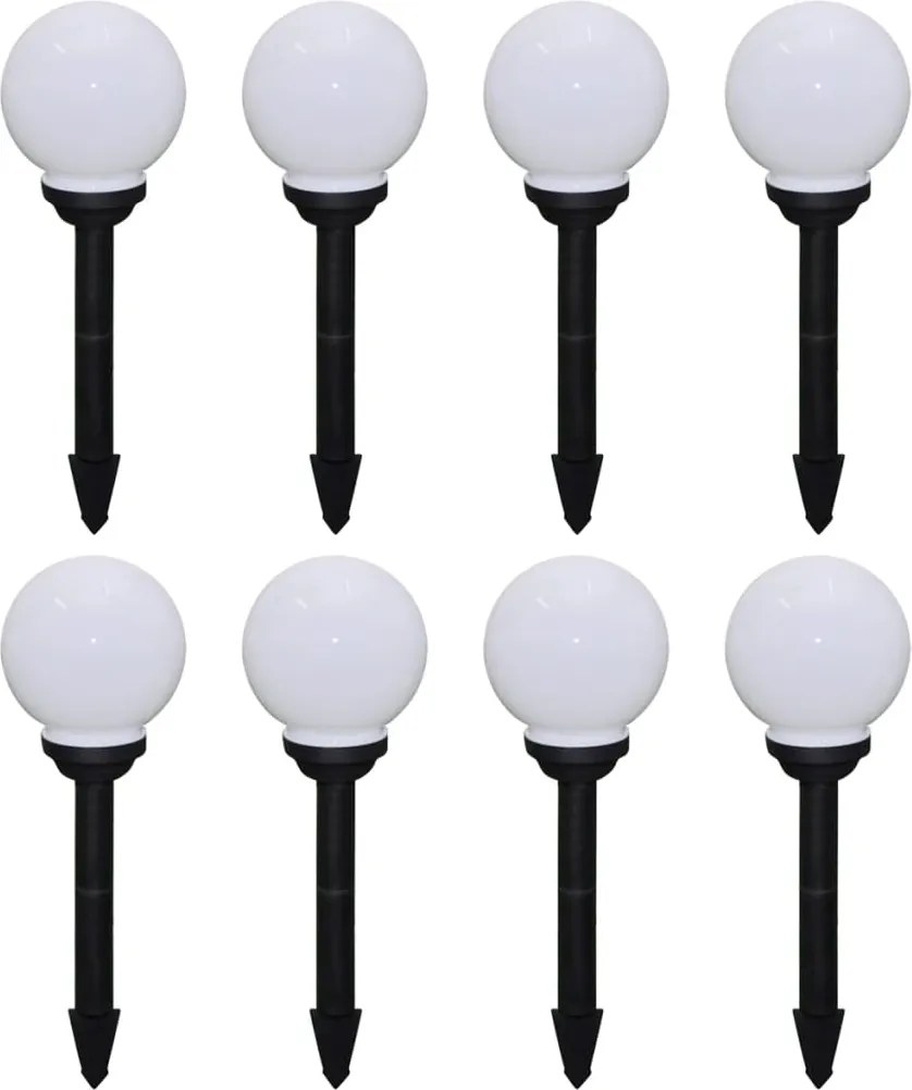 vidaXL Lămpi de exterior pentru alee LED 8 buc. 15 cm, cu țăruș de sol