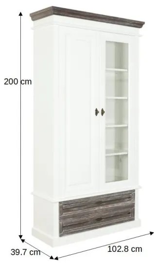 Dulap Cu 2 Usi Si 2 Sertare Cabana Alb Si Antracite, 102.8 Cm