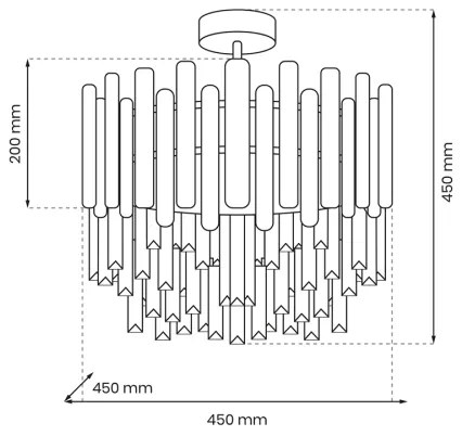 Lustră pe tijă ASPEN 6xE14/40W/230V crom mat