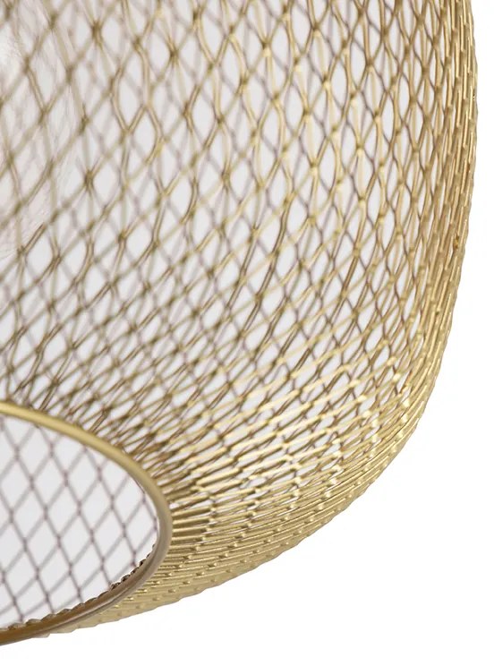 Plafoniera moderna neagra cu auriu - Bliss Mesh