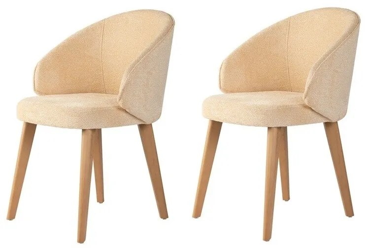 Set de scaune de sufragerie Bentley Beige and Light Oak, 2 buc.