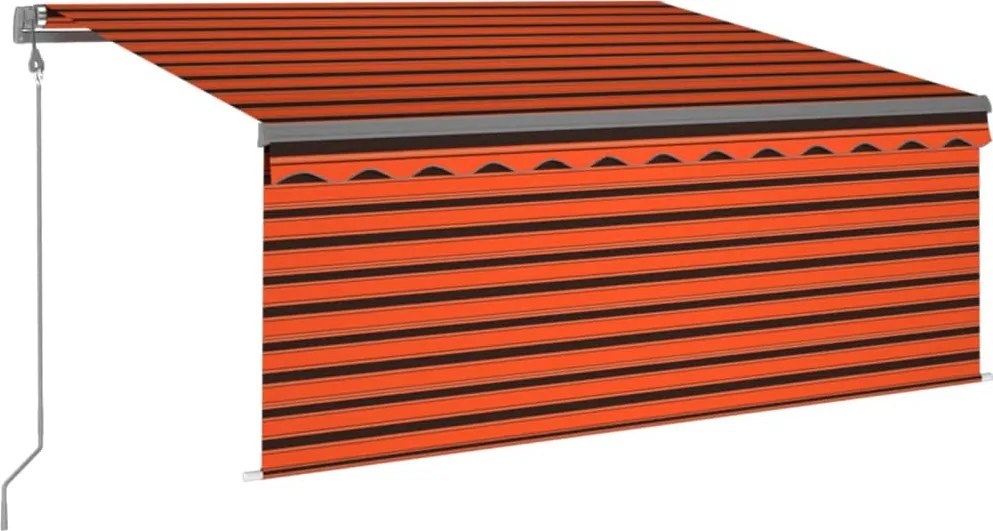 vidaXL Copertină automată senzor vânt&LED, portocaliu&maro, 3x2,5 cm