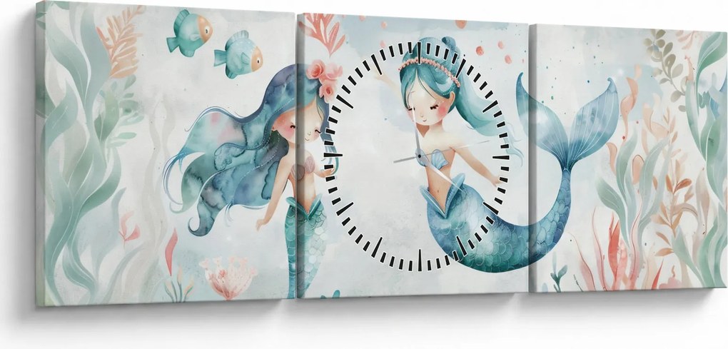 Tablou - Sirene (cu ceas) (90x30 cm)