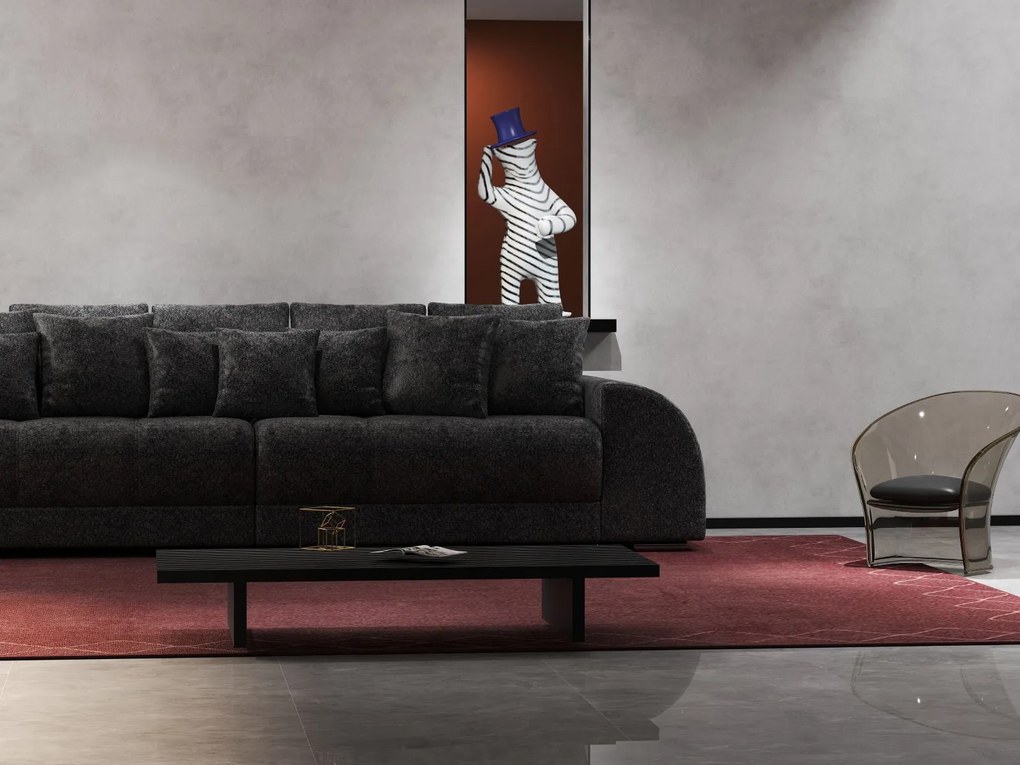 Canapea extensibilă dumonde cu 2 lăzi de depozitare si sezut confortabil din spuma high-density, Verona Euphoria Black 310x100 cm