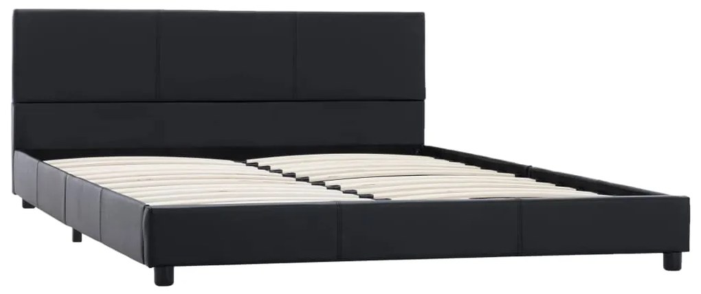 284770 vidaXL Cadru de pat, negru, 120 x 200 cm, piele ecologică