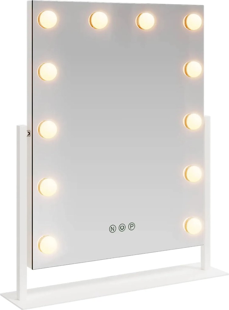 vidaXL Oglindă LED pentru Vanity Alb 44 x 10 x 53 cm Sticlă și Oțel