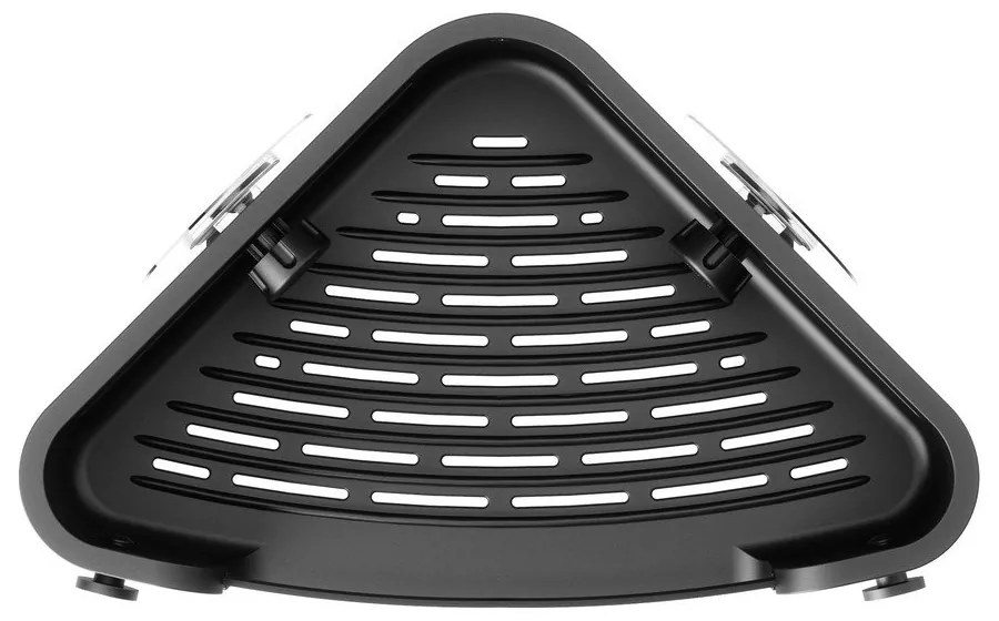 Raft pentru baie negru autoadeziv, pentru colț, din plastic Flex Adhesive – Umbra