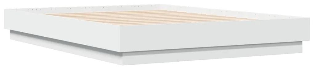 3209870 vidaXL Cadru de pat, alb, 140x190 cm, lemn prelucrat