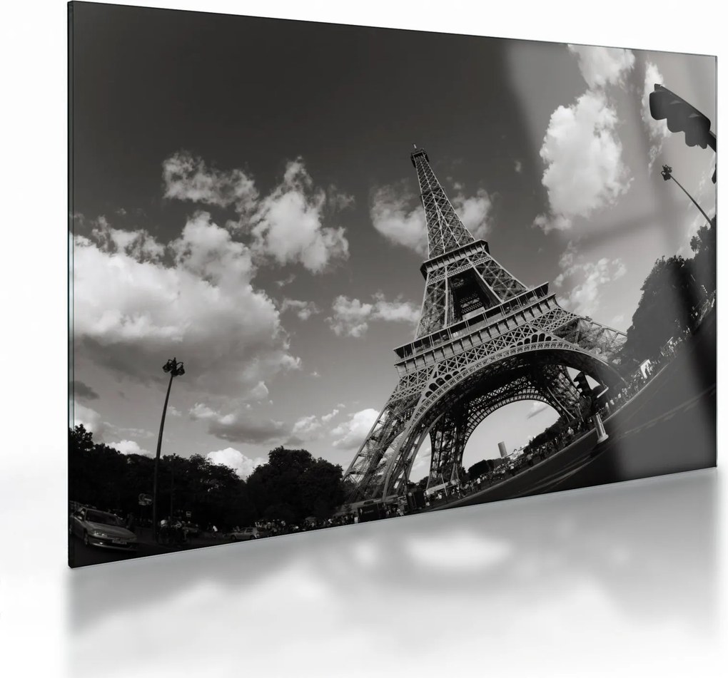 Tablou pe sticlă - Turnul Eiffel din Paris (70x50 cm)