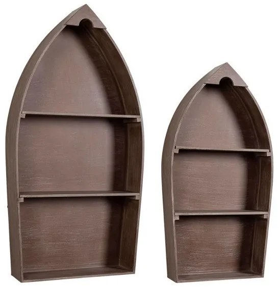 Set 2 rafturi maro din MDF, 49 - 38,5 cm, Boats Bizzotto