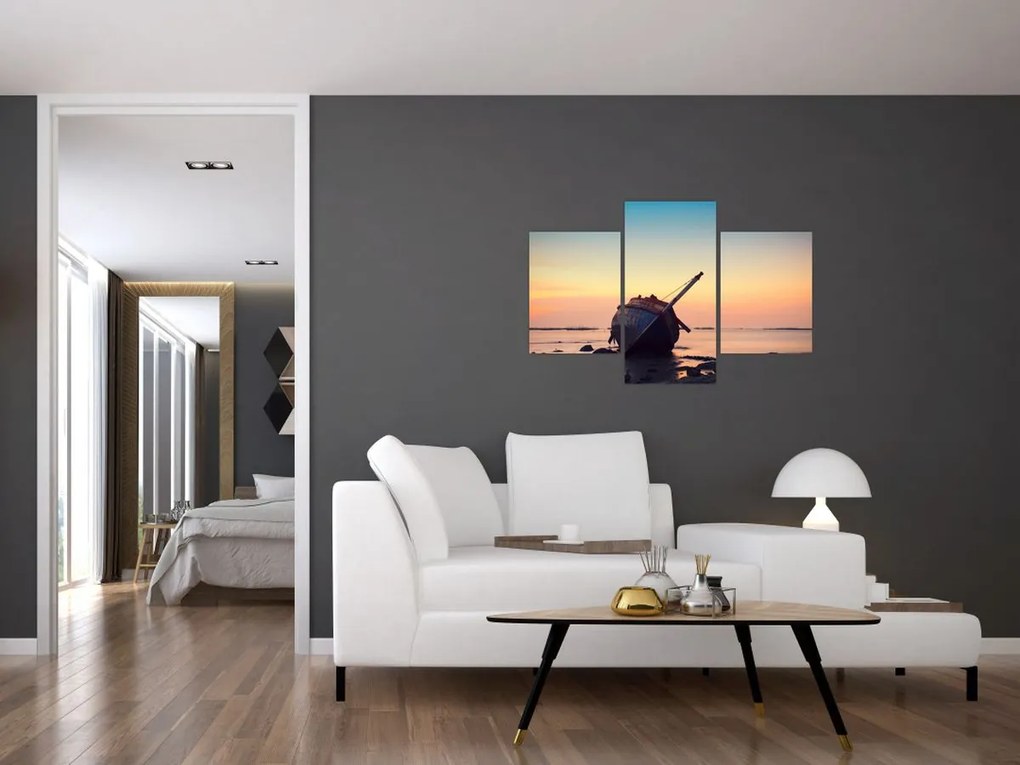 Tablou - Nava naufragiată (90x60 cm)