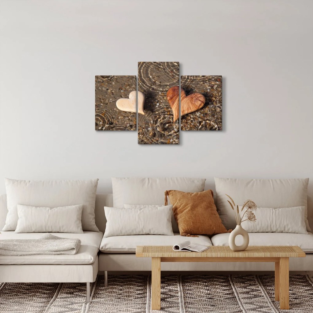 Tablou - Inimile din lemn (90x60 cm)