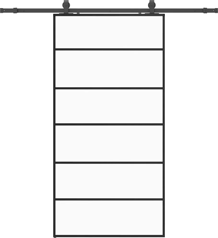 vidaXL Ușă glisantă cu set de feronerie neagră 102x205 cm Sticlă ESG