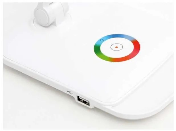 Lampă de masă Platinet 18 W, modul de noapte + USB, alb